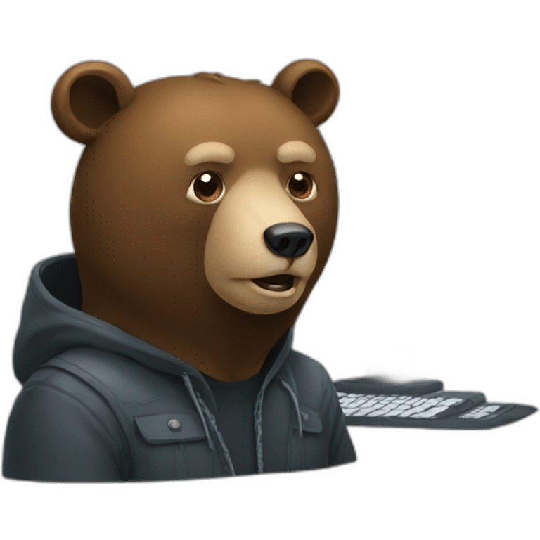 Bear hacker emoji