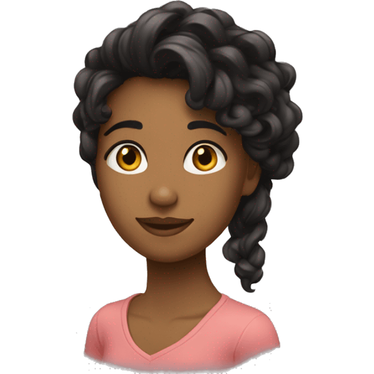 Joli fille mate avec des long cheveux noire emoji