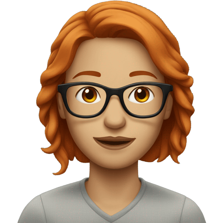 Red head with clear glasses emoji