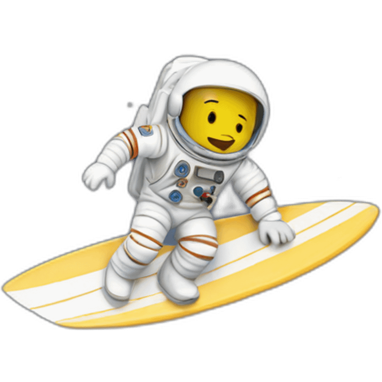 Astronaut simpson surfing on the moon emoji