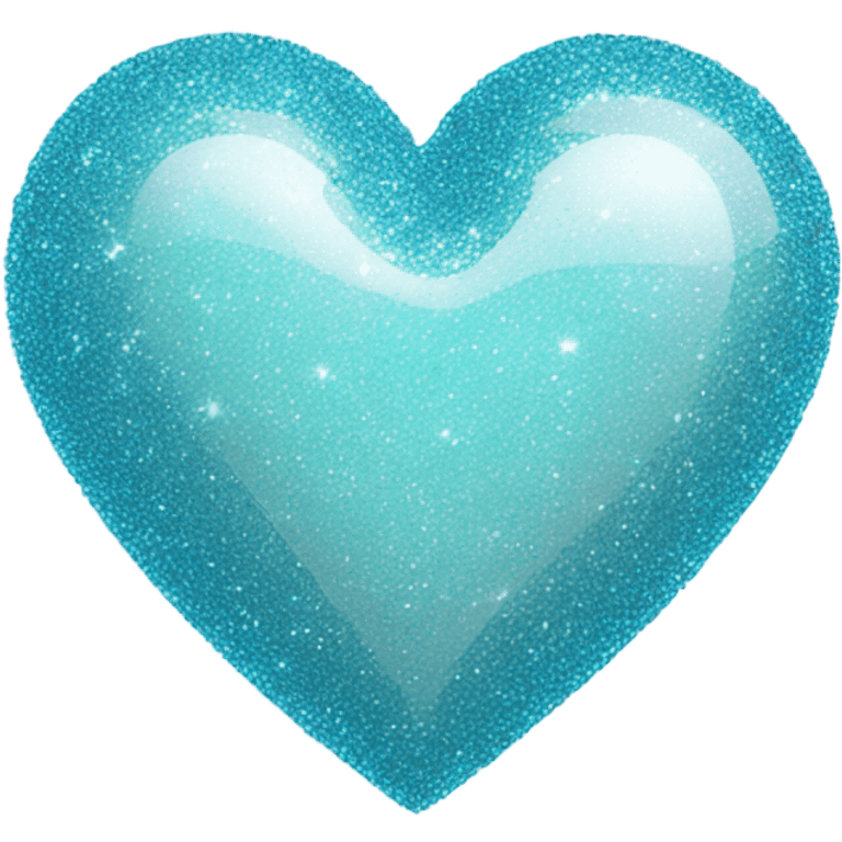 Light blue glitter transparent heart emoji