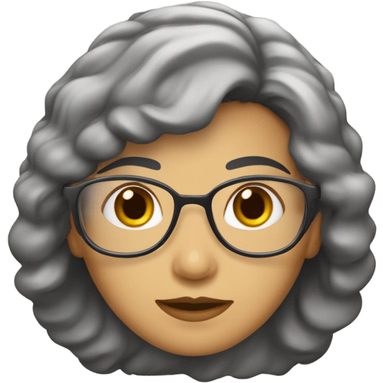 Mujer pelo castaño rizado corto  doctora emoji