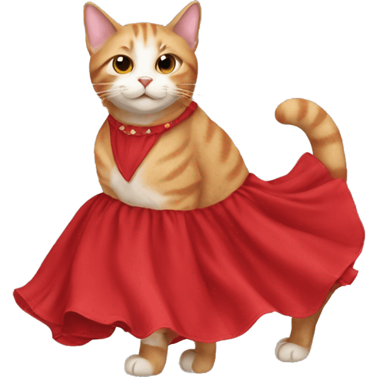 A cat with red dress emoji