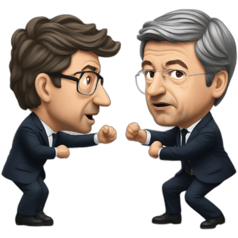 Mélenchon fighting Macron emoji