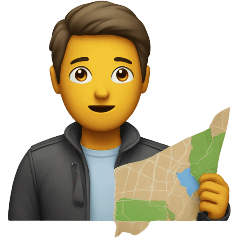 a person talking and a map emoji