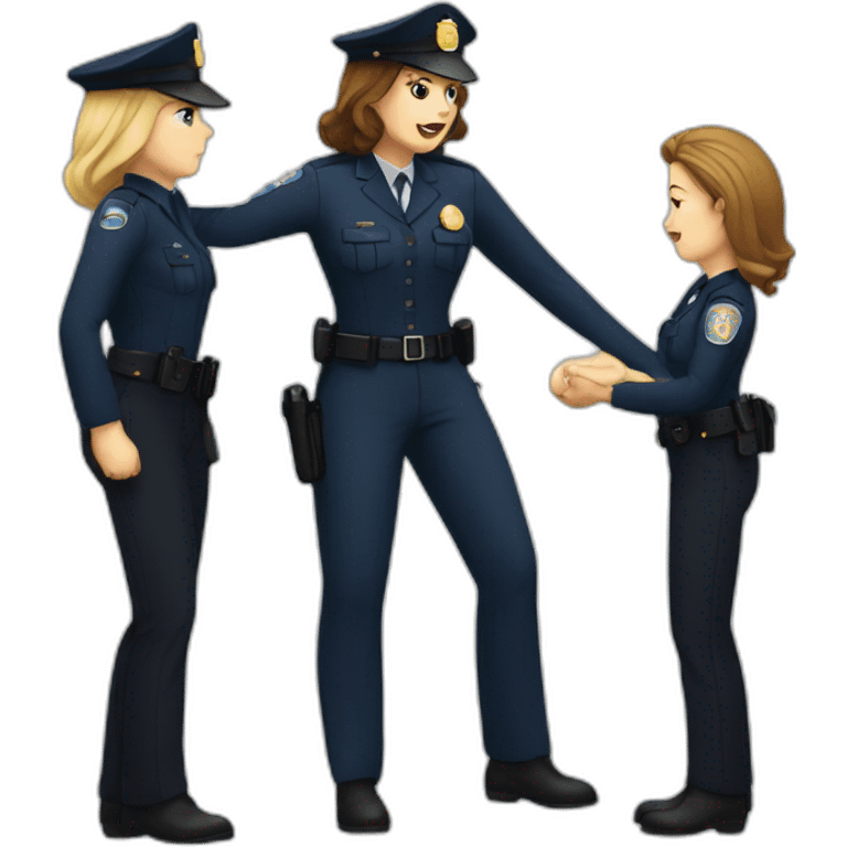 Lady officer arresting a women emoji