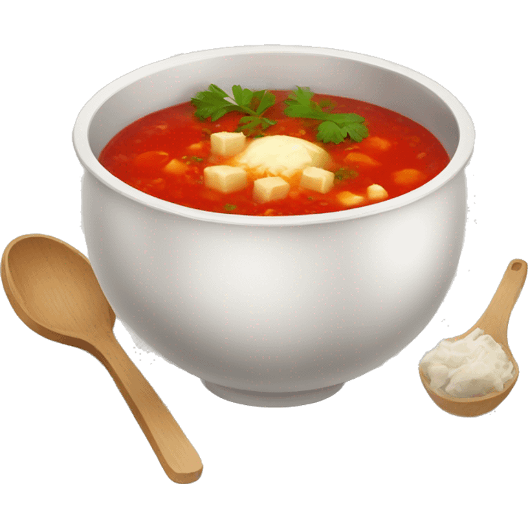 Russian soup borsh with  emoji