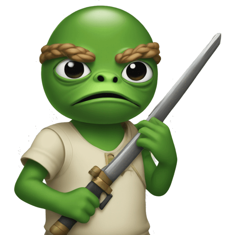 pepe with weapon emoji