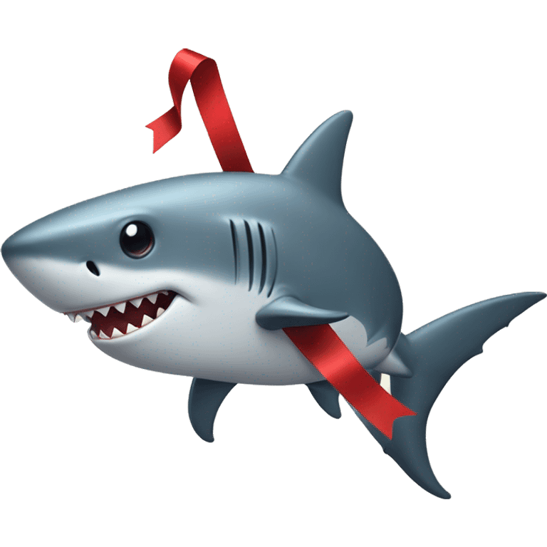 Shark with a ribbon emoji