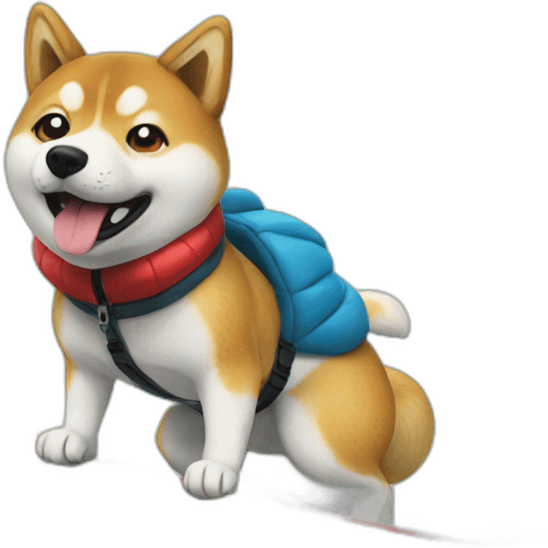 shiba santa snowboarding emoji