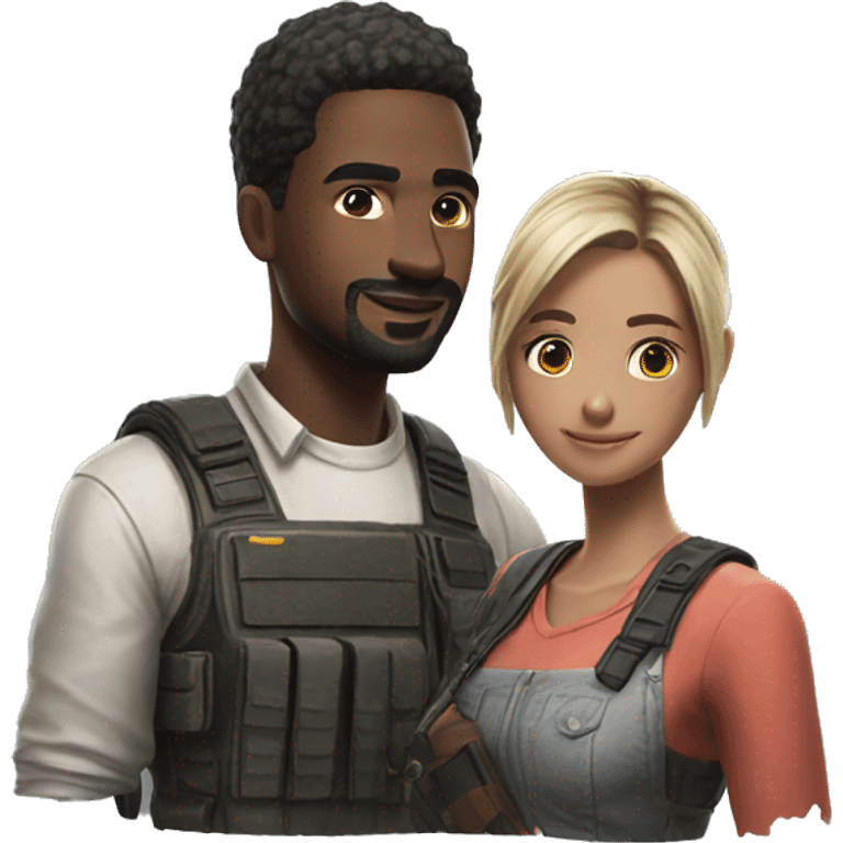 couple playing pubg mobile emoji