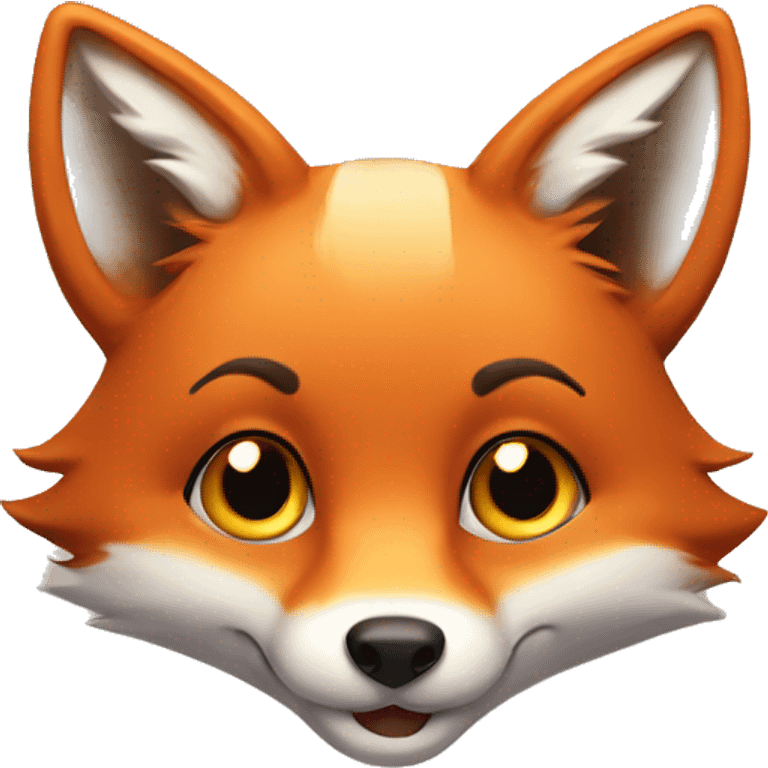 A fox with cute innocence eyes and a smile emoji