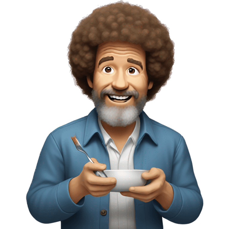 bob ross eating paint emoji