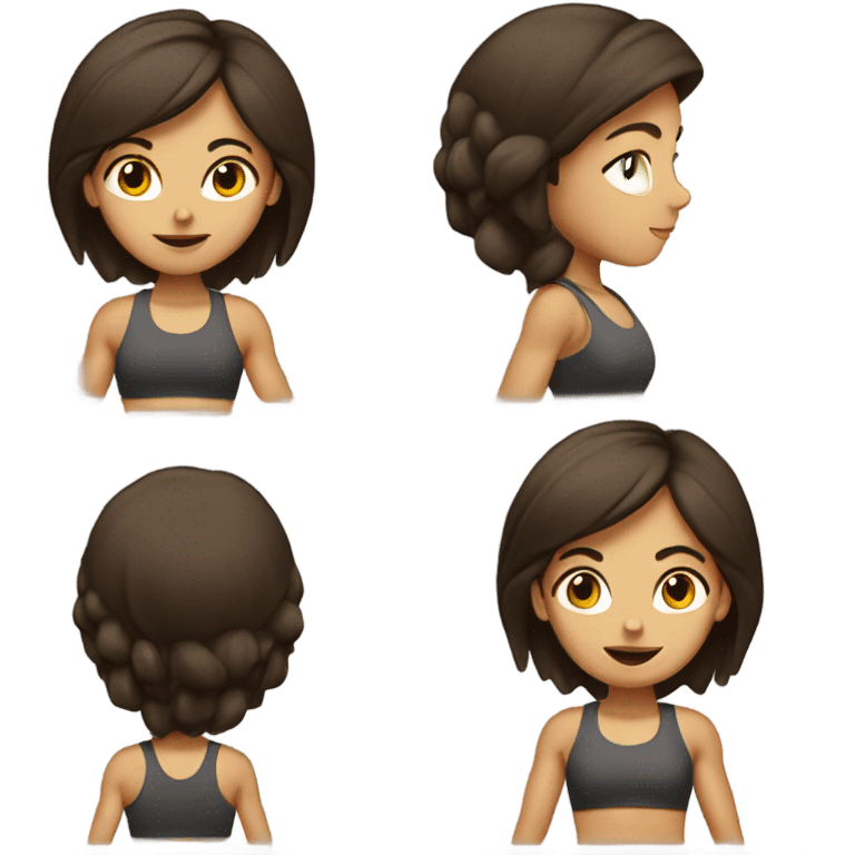 Strong brune girl workout emoji