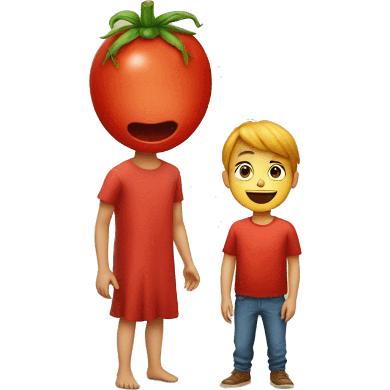 a human tomato whit a child emoji