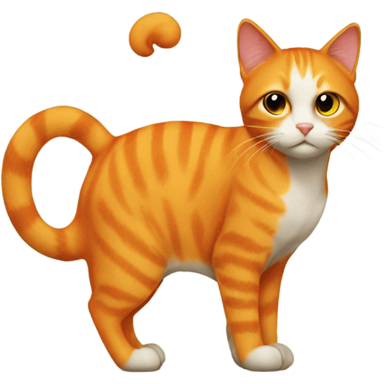 Orange cat, hunched back emoji