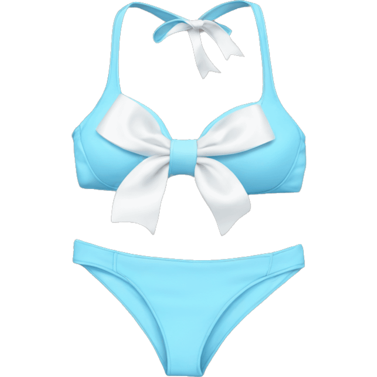 Baby blue bikini top with a white bow  emoji