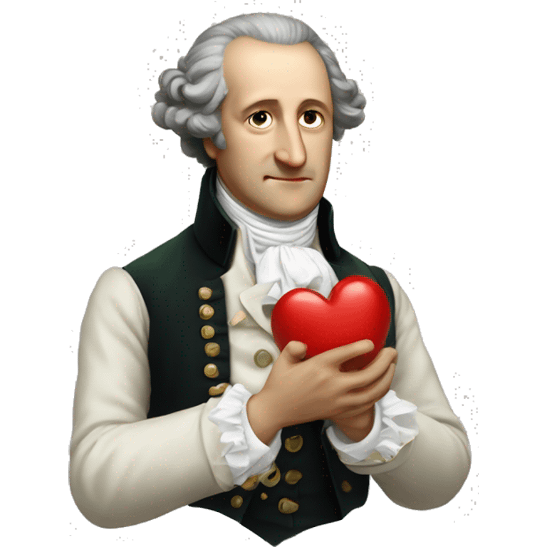 Goethe holds the heart in his hand emoji