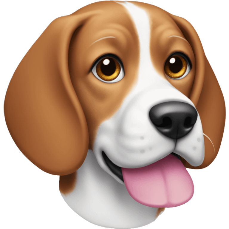 The beagle with pink spots on his nose and white spot on the right side of the muzzle  emoji