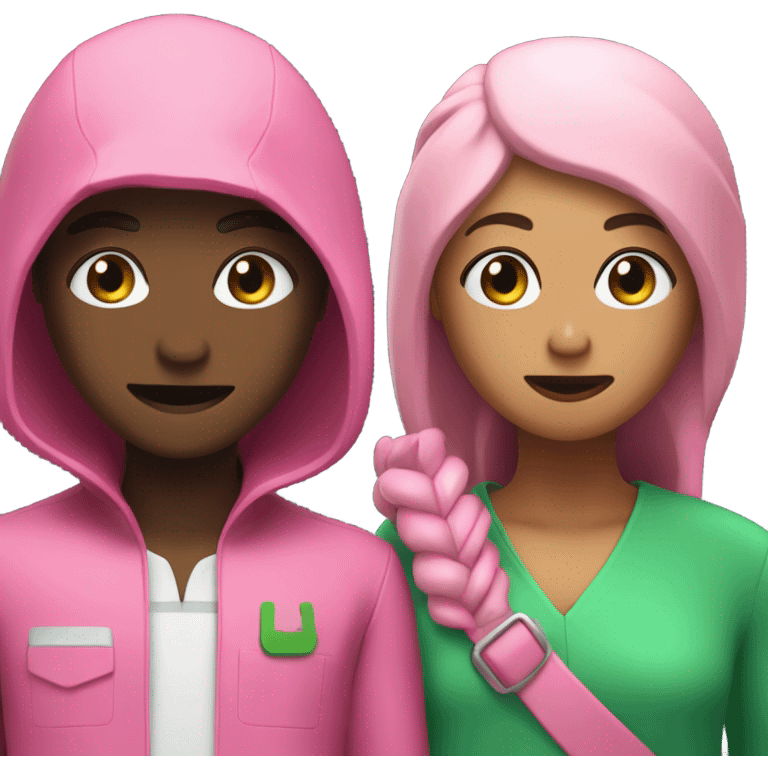 Impressive emoji Squid Game Season 2 on the below quiz. Guess the character - Squid Game Season 2 Quiz Trivia, Use AI Emojis  jumpsuit characters Pink & Black also Green Jumpsuit as compare in b/w 2 characters. emoji