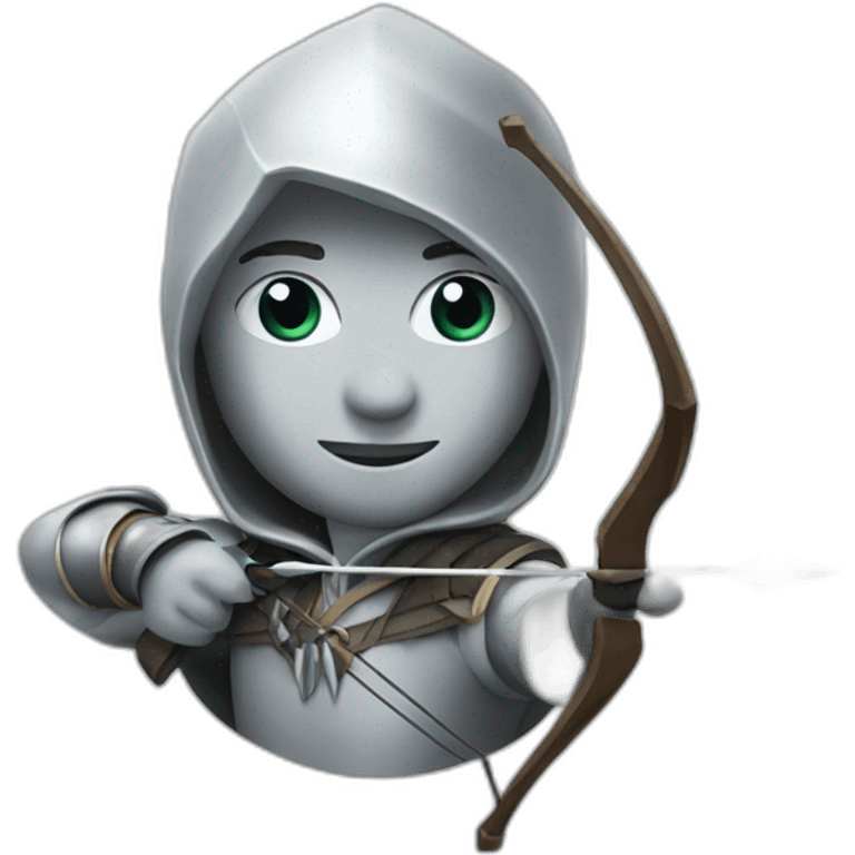 An archer made of silver emoji