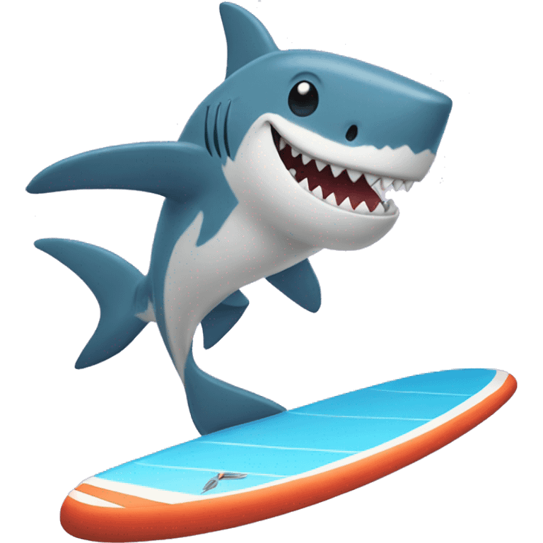 Shark surf boarding emoji