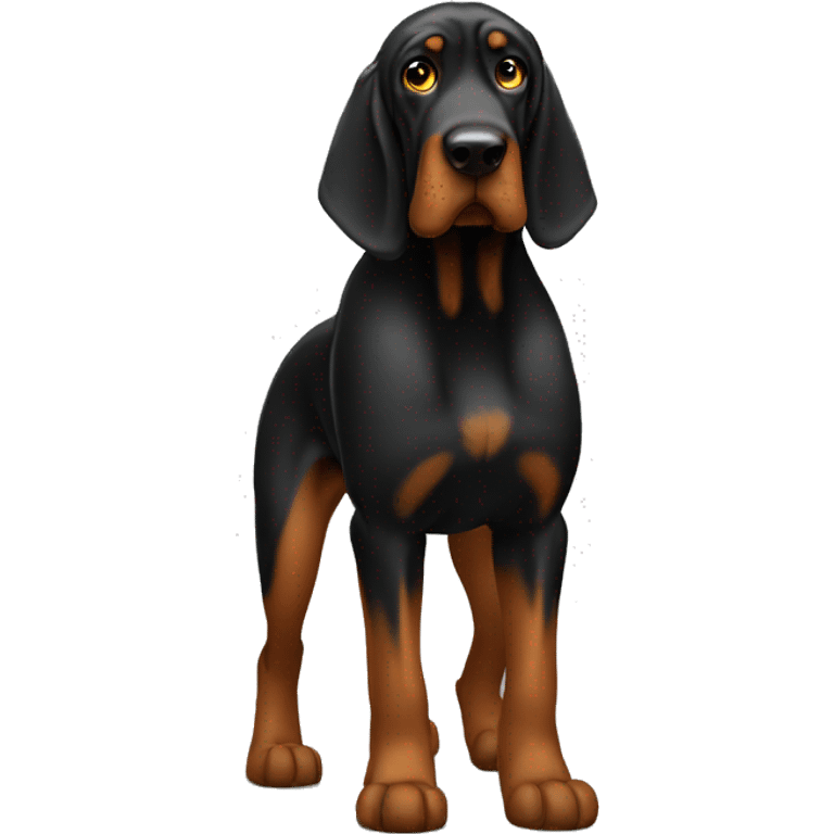 Black bloodhound standing  emoji