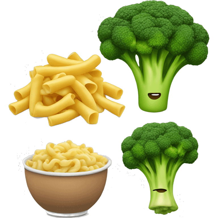 macaroni with broccoli and chicken emoji