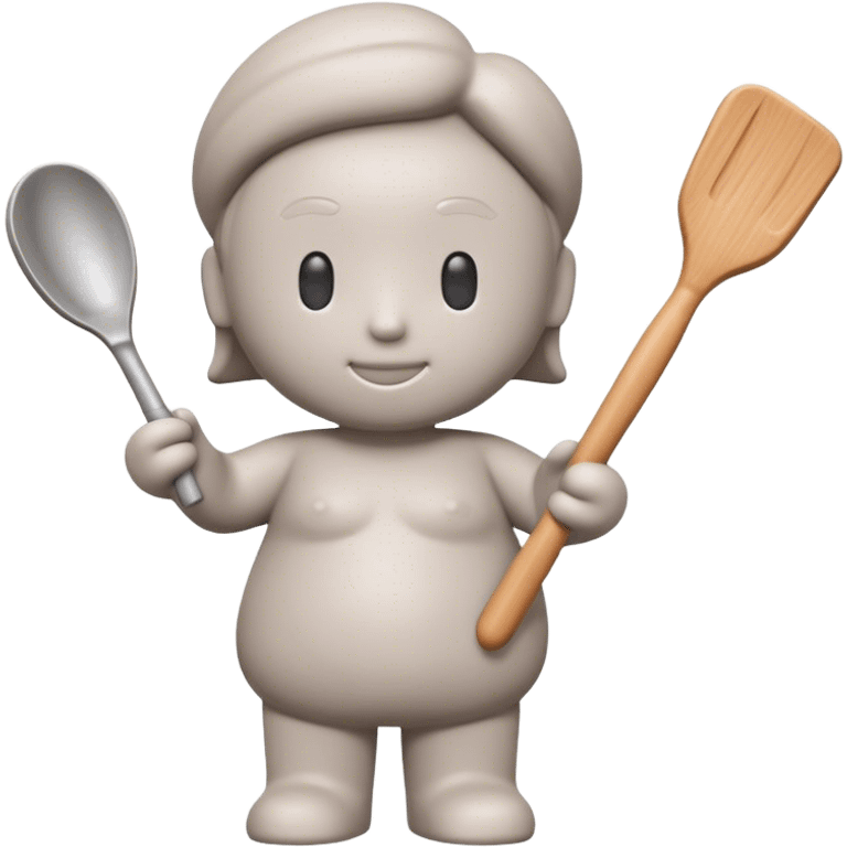 Sculpting icon, clay being molded into a figure, sculpting tools like a spatula and modeling stick, soft curves, minimalistic style, clean lines, transparent background. emoji