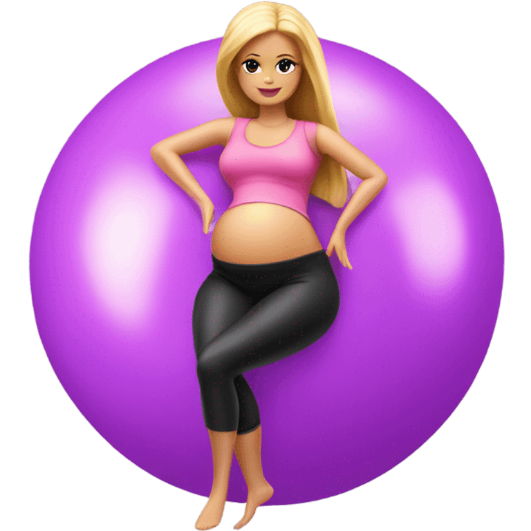 Pregnant Barbie on yoga ball emoji