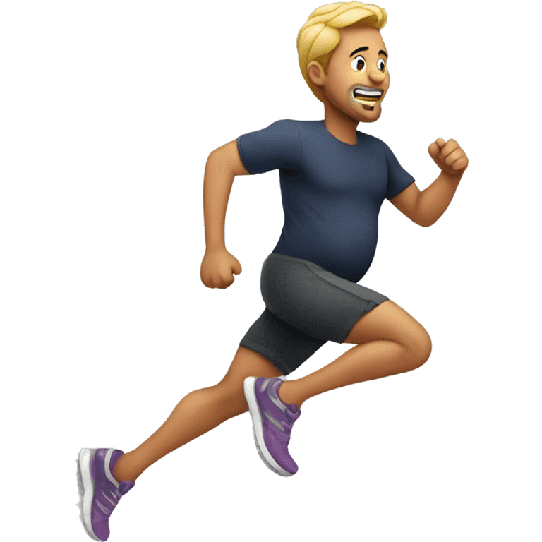 running pregnant man emoji