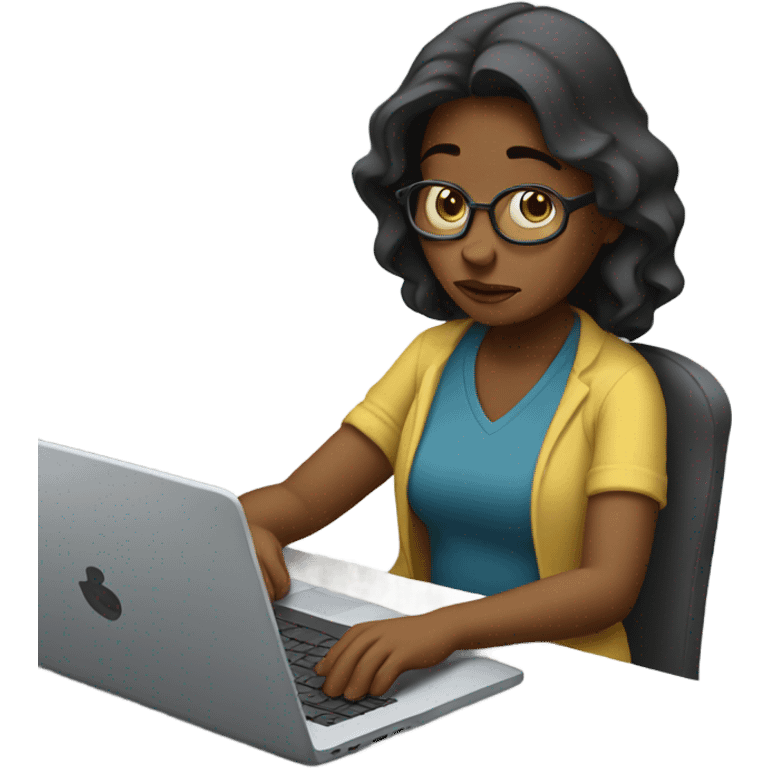 feeling sad women with laptop on lap emoji