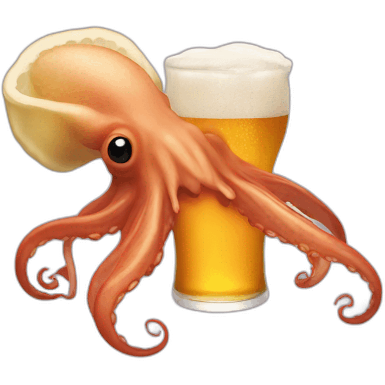 drinking beer squid emoji