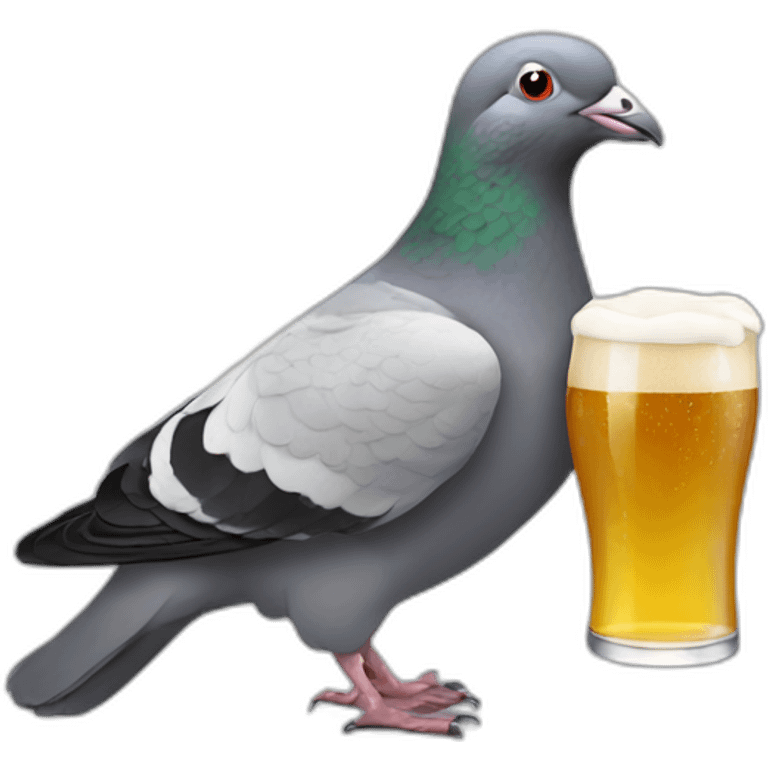 pidgeon drinking beer emoji