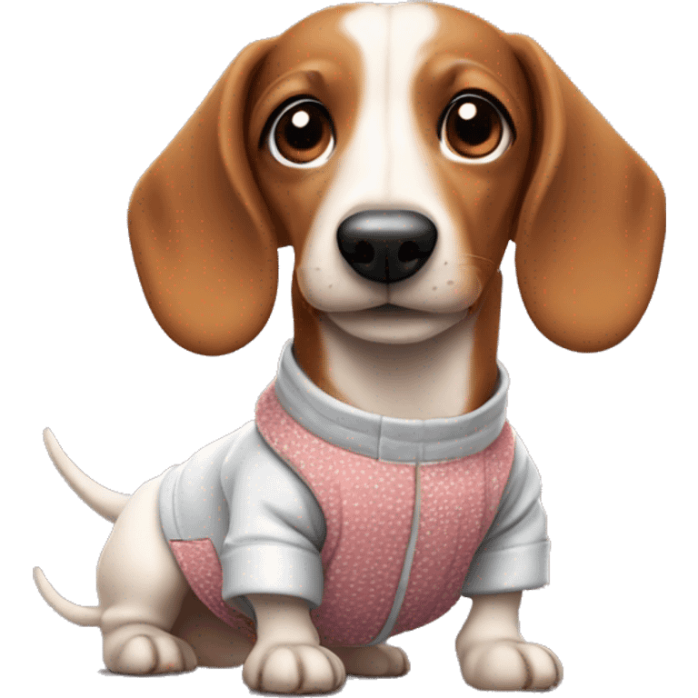 Cute sausage dog in clothes  emoji