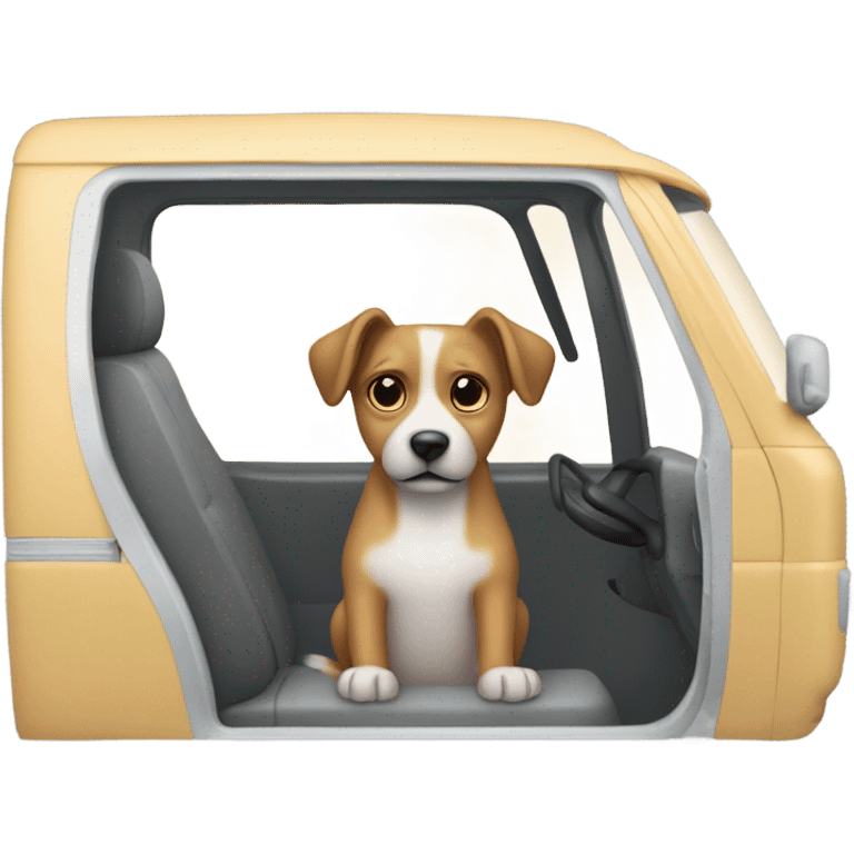 Dog driving a van emoji