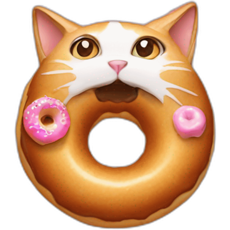 cat eating doughnut emoji