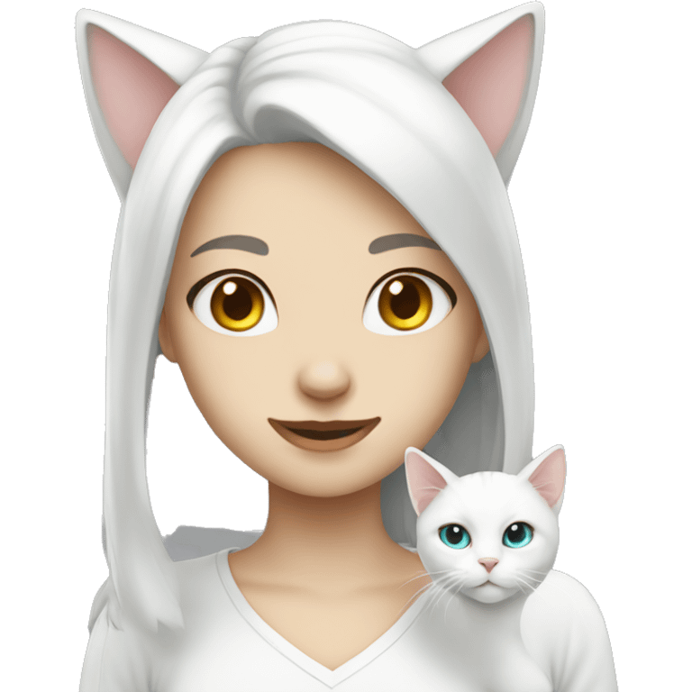 White cat girl  emoji