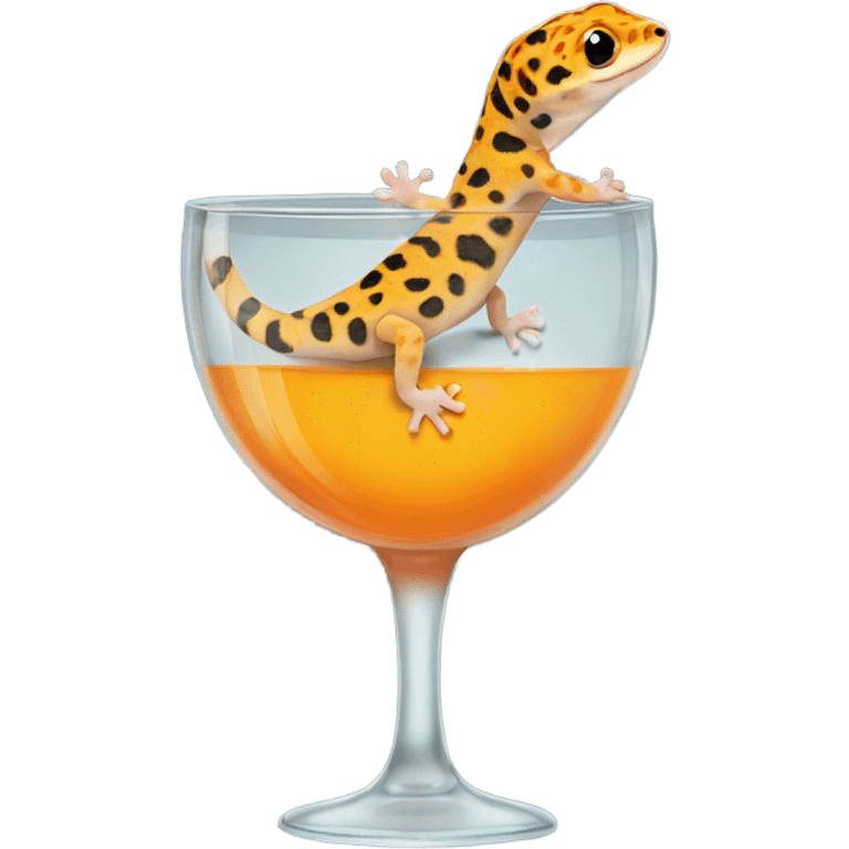 orange leopard gecko in a glass cup emoji