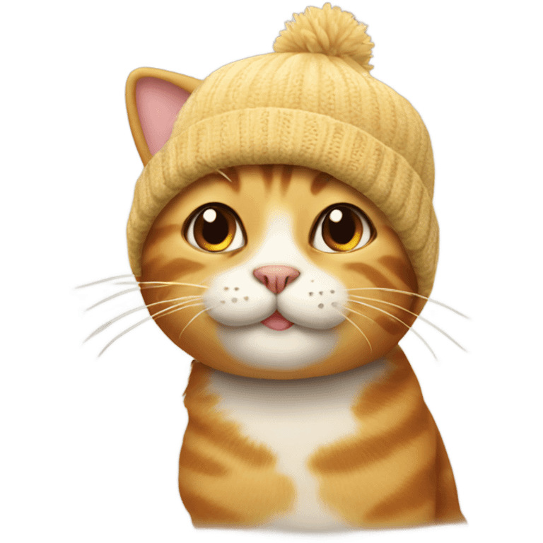 Cat wearing a beanie emoji