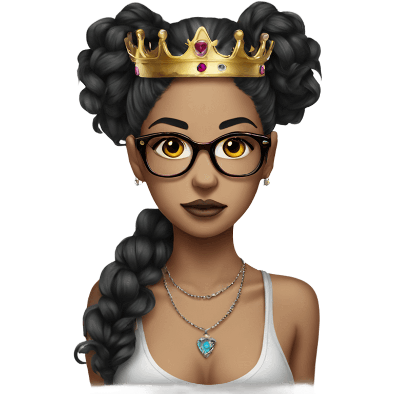 Beautiful Girl crown tattoos glasses  emoji