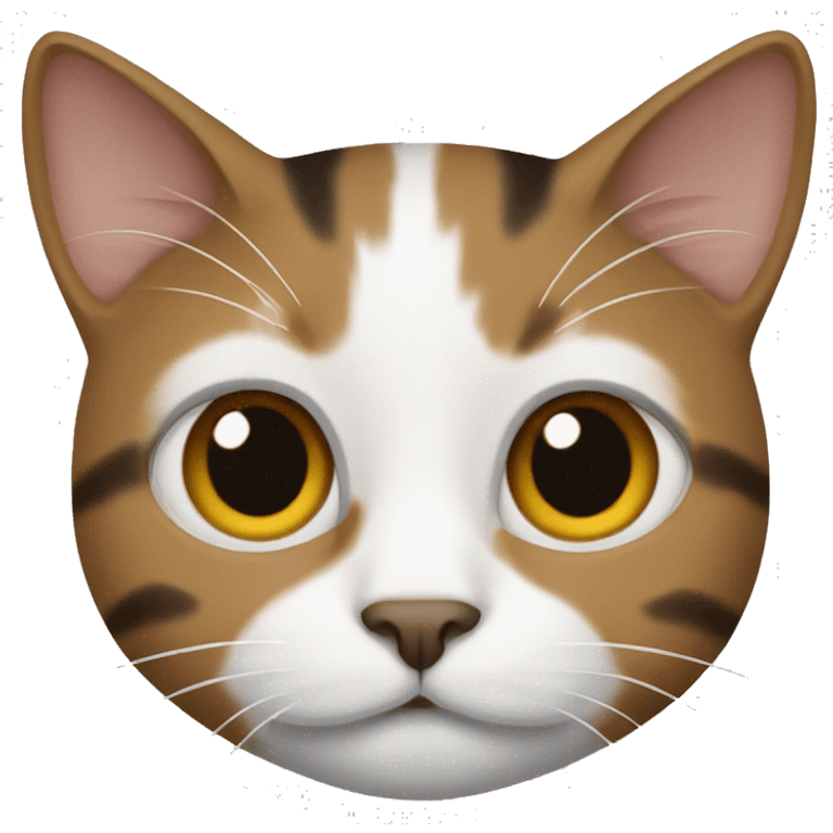 cat brown, white and black emoji