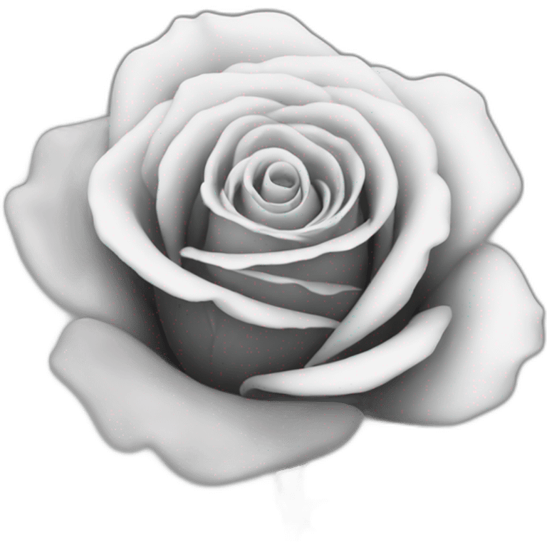 Black and white rose emoji