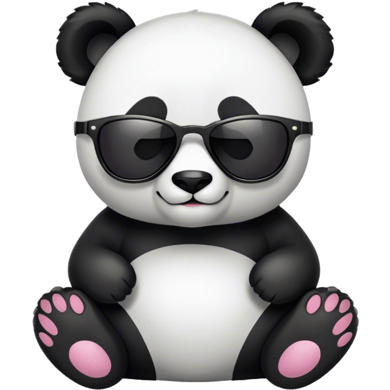 Panda rock style with sunglasses emoji