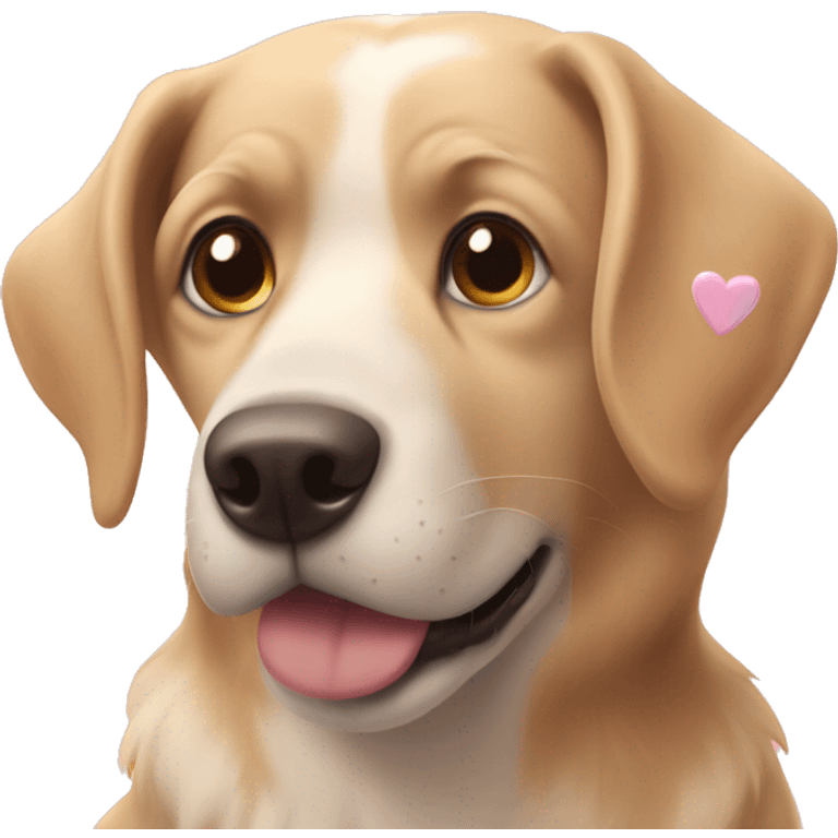 Dog with love hearts emoji