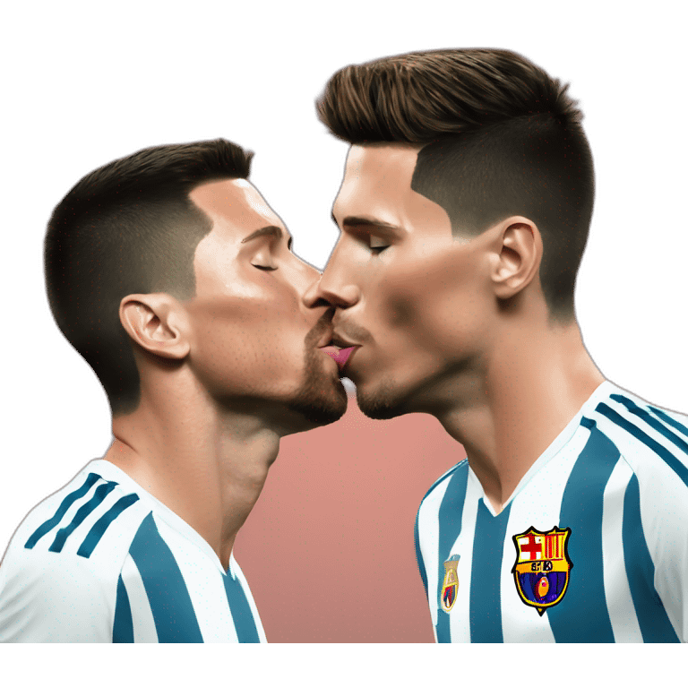 Ronaldo kissing messi emoji