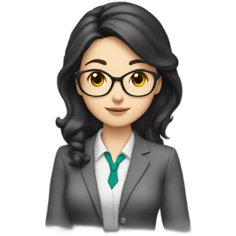 Teacher dark hair female cat emoji