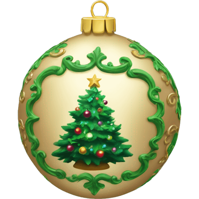 Christmas tree rococo bauble emoji