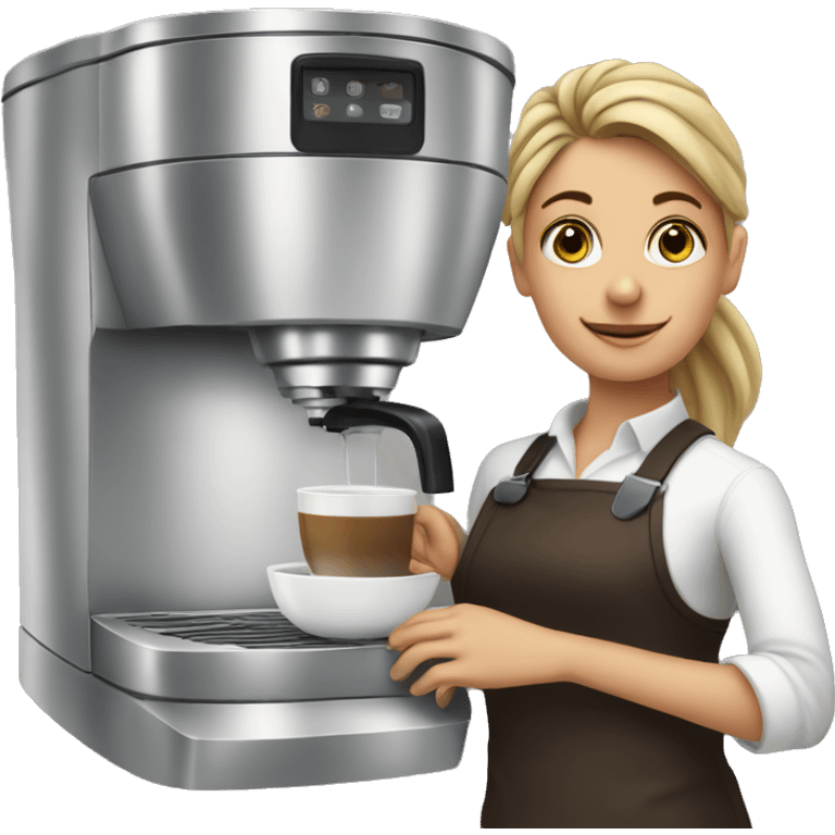 a barista working behind a coffee machine emoji