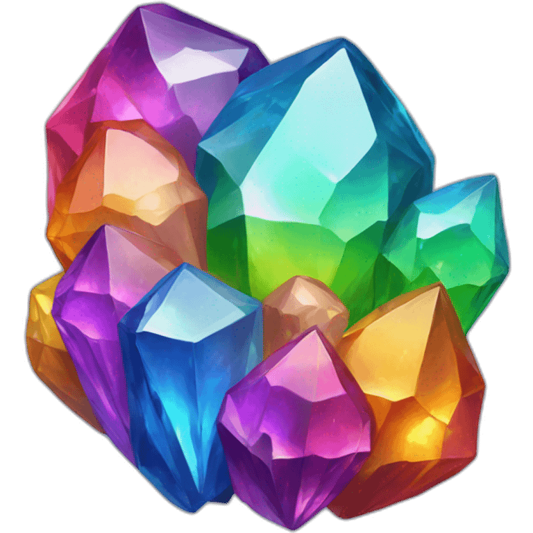 Rainbow crystal cluster emoji